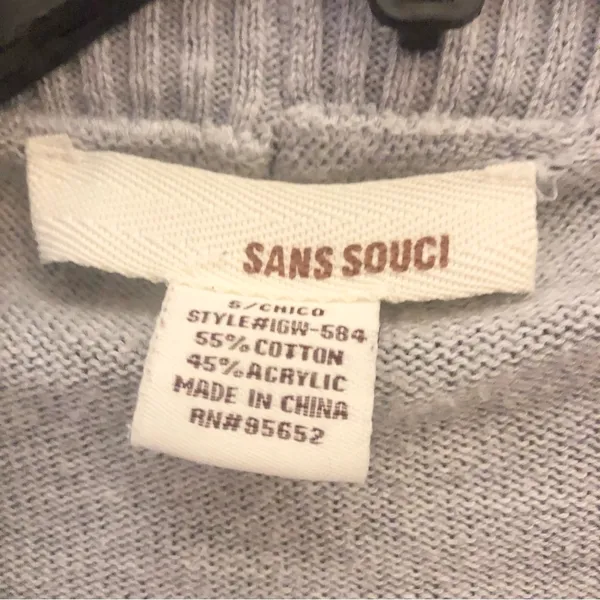 Sans Souci Open Front Ribbed Pocket Cardigan Grey Small‎ - Image 3