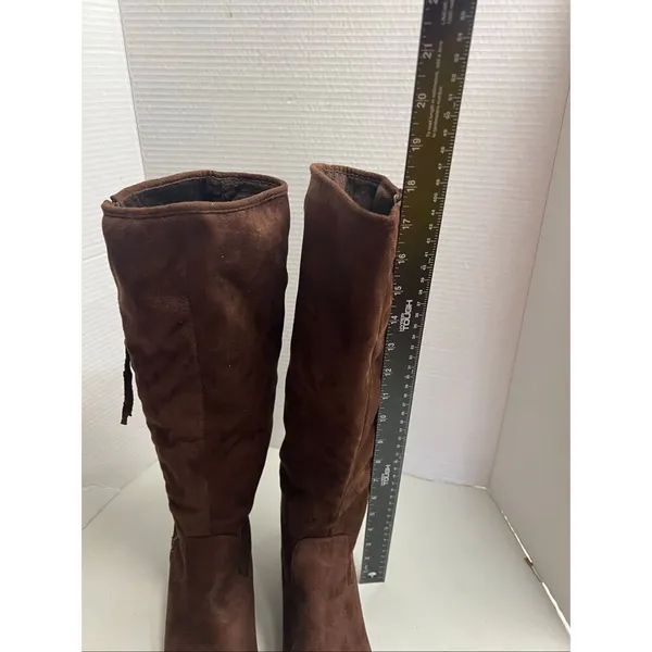 JG Womens Brown Zippered Braided Tassel Boots Size 8.5 Lined SEE DESCRIPTION - Image 8