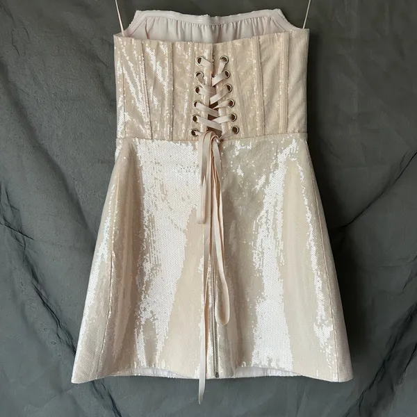 Altar'd State Pale Pink Jannika Sequin Mini Dress Size Small - Image 3