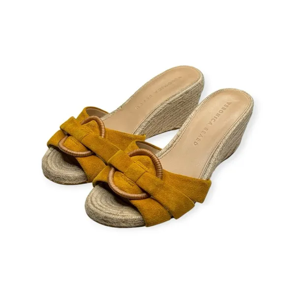 Veronica Beard 𒀭 Ivy Woven Wedges Espadrilles Sandals 𒀭 Saffron Suede 𒀭 6.5M - Image 9