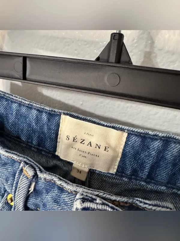 Sezane Niels Denim Cuffed Shorts - Image 4