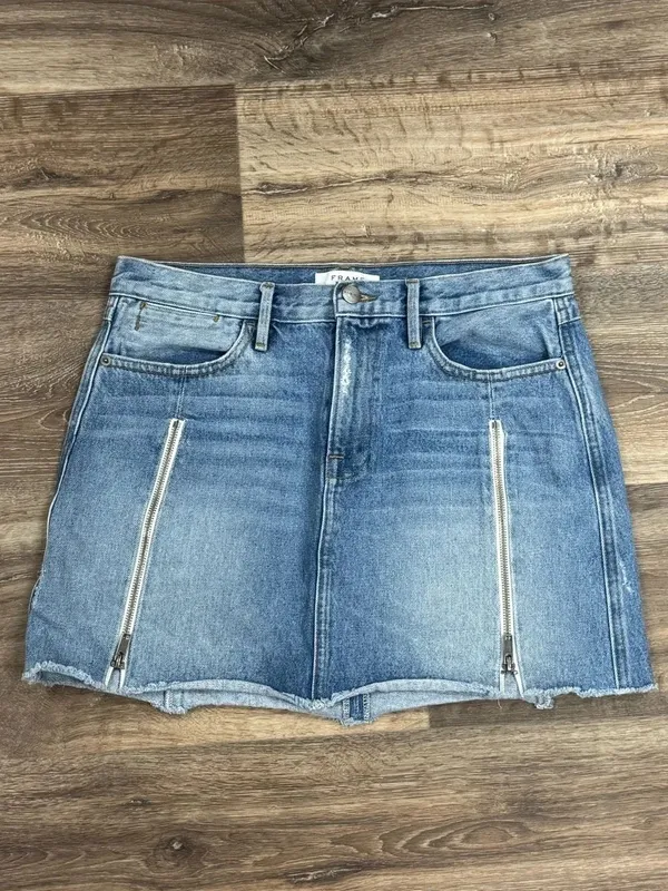 Frame Willow Denim Zipper Mini Skirt Women’s 29 - Image 3