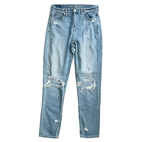 American Eagle Outfitters Light Blue Mom Jeans 4 Long - Image 6