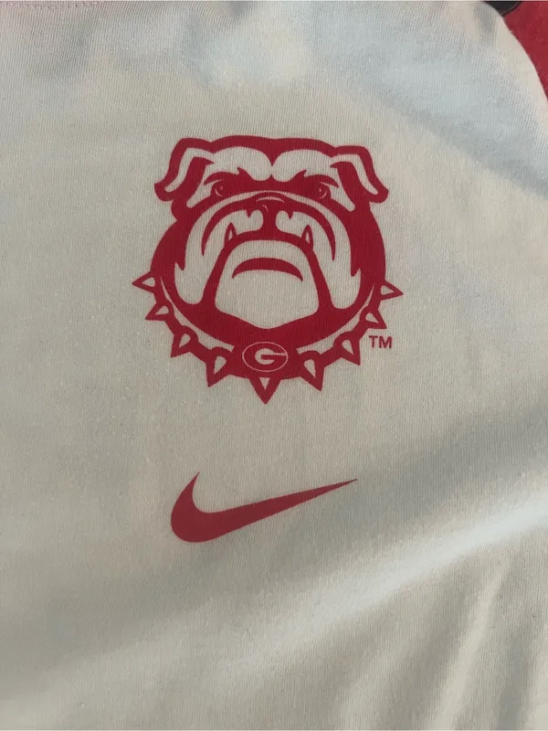 Nike Georgia Bulldogs UGA 3/4 Sleeve Raglan T Shirt Red White Women’s Large - Image 4