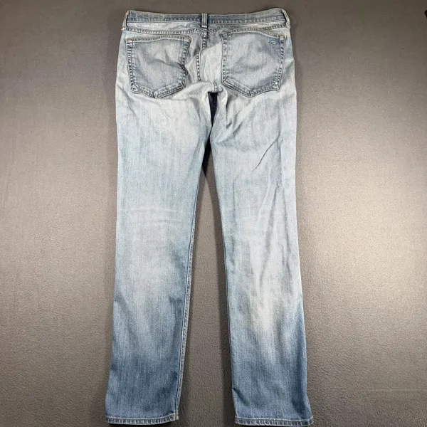 Rag & Bone Dre Boyfriend Jeans Womens 28 Blue Light Wash Mid Rise Distressed - Image 11