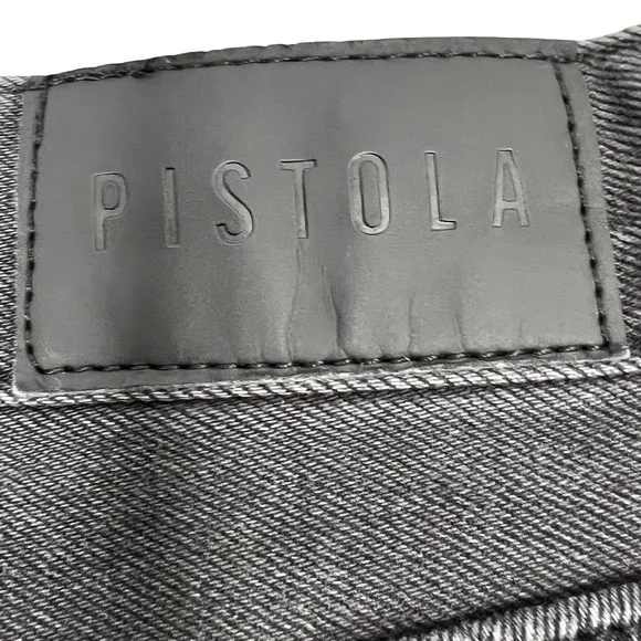 PISTOLA Alexa High Rise Flare‎ Jeans 28" Black Split Hem Goth Grunge Minimalist - Image 12