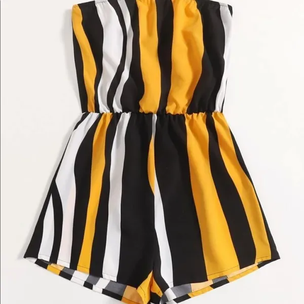 Stripped Romper Orange - Image 5