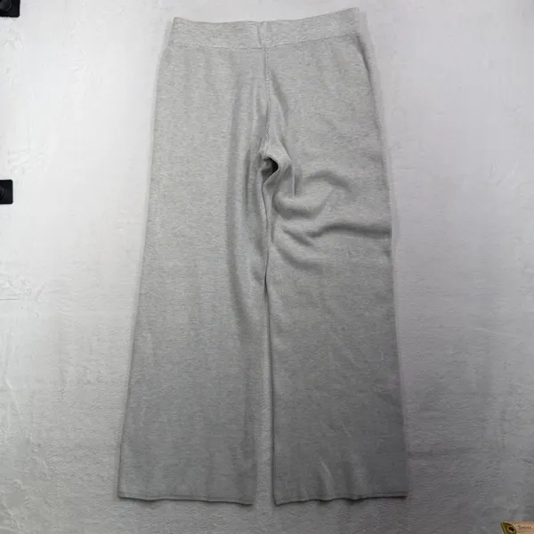 Cyrus Size L Lounge Pants Wide Leg Ribbed Knit Heather Gray C852416TJ Relaxed - Image 11