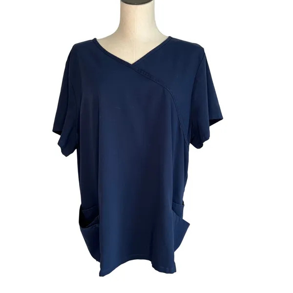 Urbane Ultimate navy v-neck scrub top Size XXL - Image 2