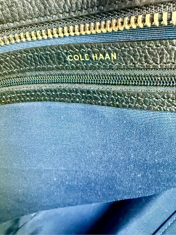 Cole Haan Black Pebbled Leather Tote Bag - EUC - Image 11