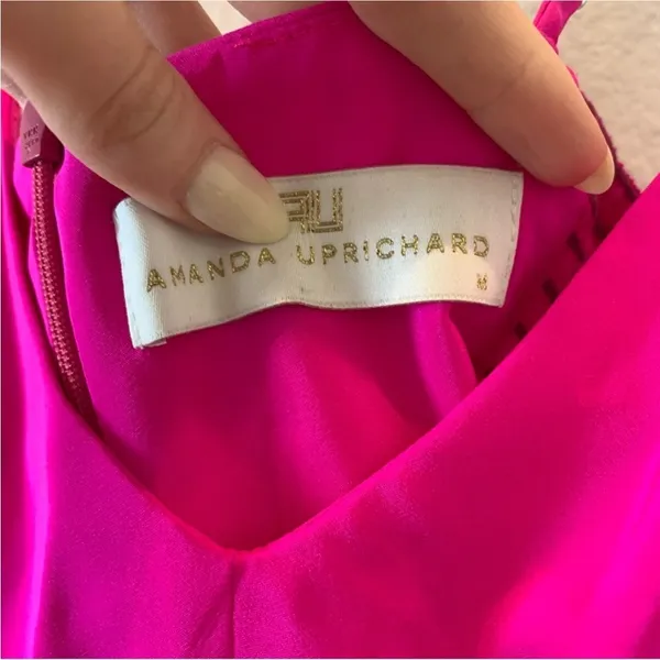 Amanda Uprichard Barbie Hot Pink Mini Dress silk M - Image 4