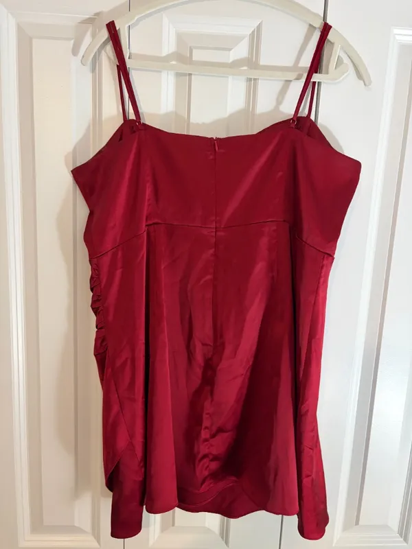 Satin Ruched Mini Dress - Image 2