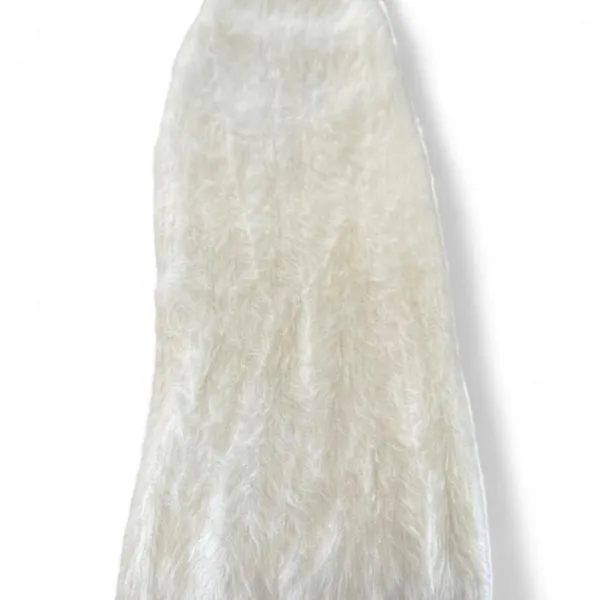 Zara white fuzzy sleeveless mini dress with a soft shaggy faux-fur Size S/XS - Image 7