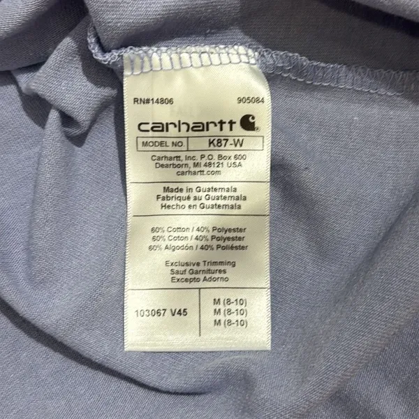 NWT Carhartt Loose Fit Heavyweight Blue Short Sleeve‎ Tee Casual Cotton size M - Image 8