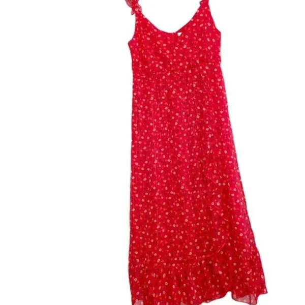 NWT Madewell Ruffle Strap Wrap Prairie Dress Red - Image 6