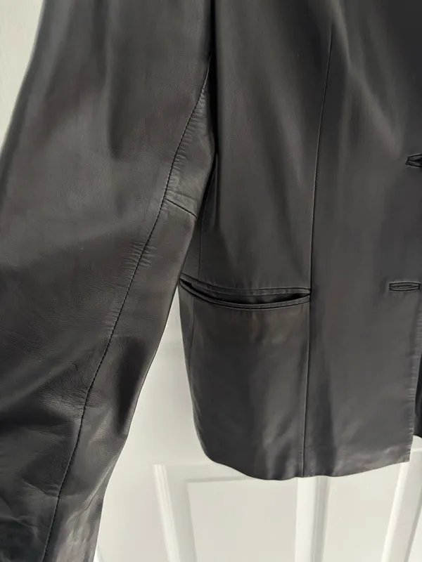 Vintage Black Leather Jacket Size M - Image 2