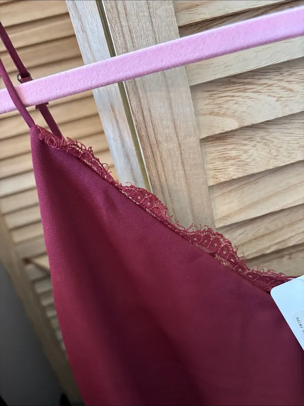 Allison Joy Wine Lace-Trim Lined Cami Small NWT - Image 2