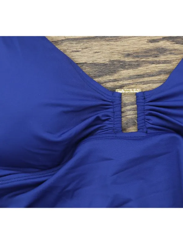 Lauren Ralph Lauren Ring-Trim Tankini Top 20301127 Sapphire Blue 12 - Image 6