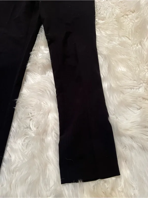 Women's Dress Pants Trousers Black Mid-Rise Unbranded 2Way Stretch 552-1003F - Image 4