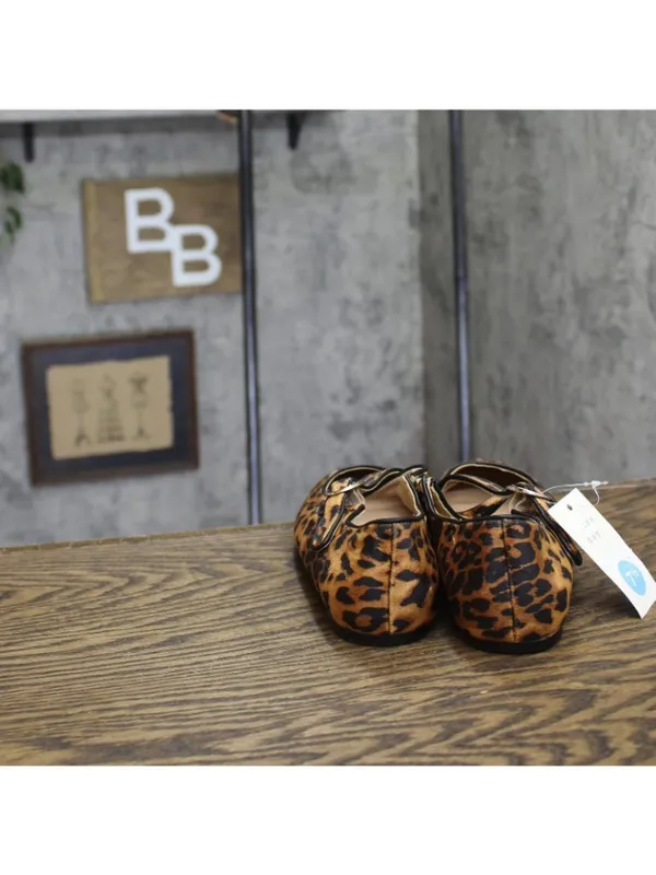 A New Day Mary Jane Ballet Flats with Buckle Strap Leopard Brown Multi 7.5M - Image 4