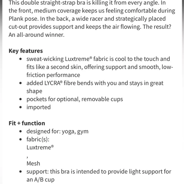Lululemon Splendor Bra - Image 3