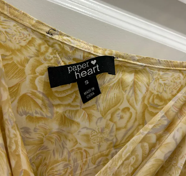 Yellow Satin paper Hearts Dress - Image 4