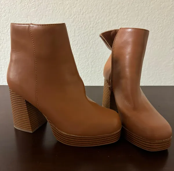 Brown platform Booties Size 7 - Image 2