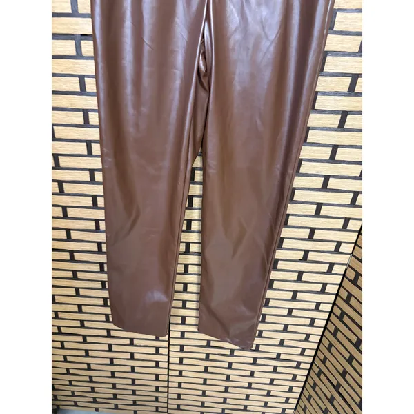 Princess Polly Brown Faux Leather Pants‎ Size 6 - Image 4