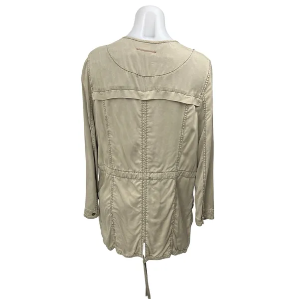 Anthropologie Hei Hei Tan Beige Long Sleeve V Neck Mid Length Coat Jacket Size M - Image 4