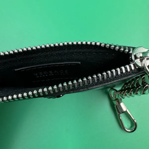 Versace Medusa Key Case Black Vitello New w/ Box Dust Bag Sealed Envelope Italy - Image 14