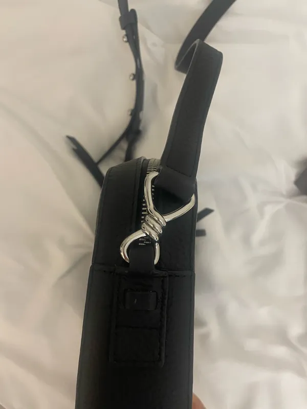AllSaints Black Pebbled Leather crossbody camera bag - Image 2