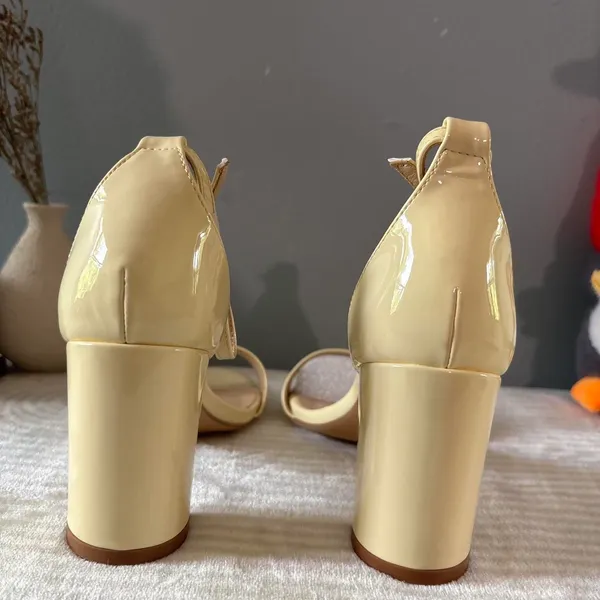 & Other Stories Warm Lemon Block Heel Sandals - Image 5
