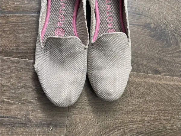 Rothy's Light Beige Ecru Slip-On Flat Loafers, Size 7, Flawed - Image 6