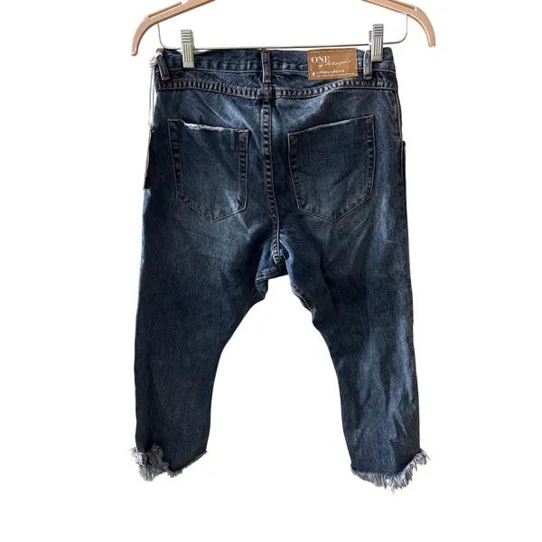 NWT One Teaspoon Sz 26 Pink Ford Lonely Boy Low Waist Straight Leg Cropped Jeans - Image 4