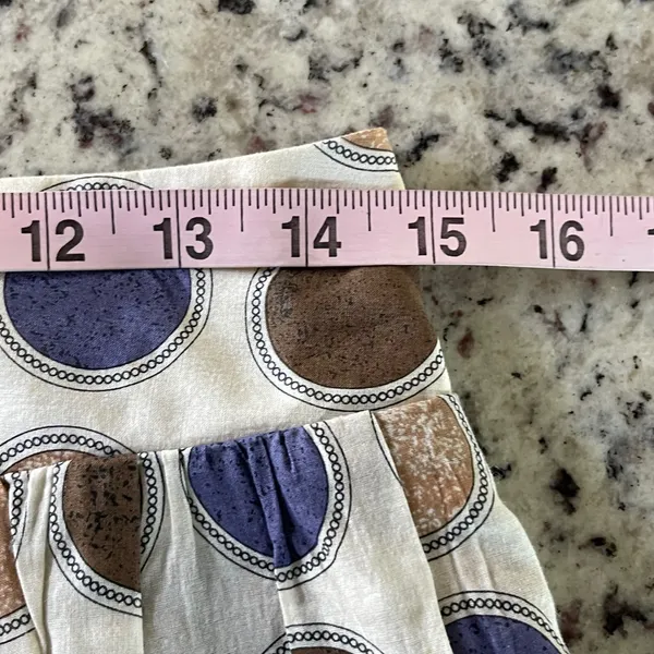 Edme & Esyllte Anthropologie Skirt Womens Small Brown Purple Dot Boho Smocked S - Image 6