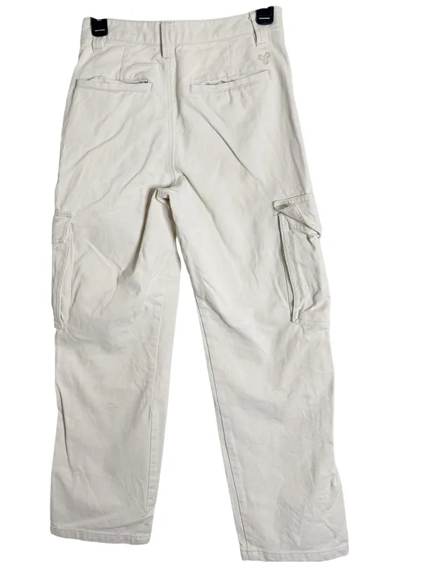 TNA Cotton Cargo Ivory Straight Leg Mid Rise Waist Pants Utility size 2 - Image 2