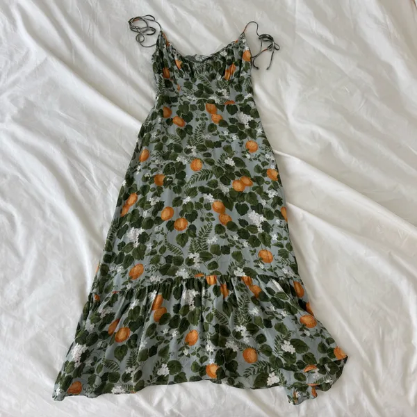 Reformation Green and Yellow Midi Dress - Image 3