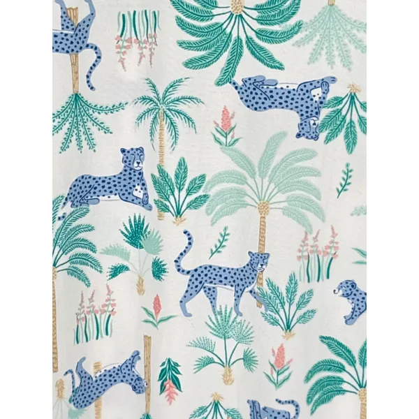 Crown & Ivy Pajama Set Top 2X‎ Pants 4X White Blue Leopard Palm Tree Print NWT - Image 4