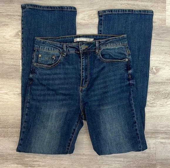 tractr Dark Wash Blue Wide Leg Women's Stretchy Jeans Size 4/27 - Image 2