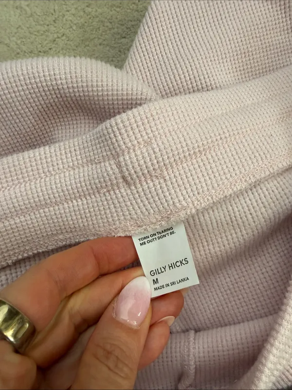 Gilly Hicks Mid Rise Flare Cozy Pink Waffle Lounge Pants Size Medium - Image 7