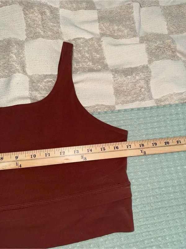 Nike Womens Yoga Luxe Infinalon Crop Top Brown Tank CJ0544-231 L - Image 2