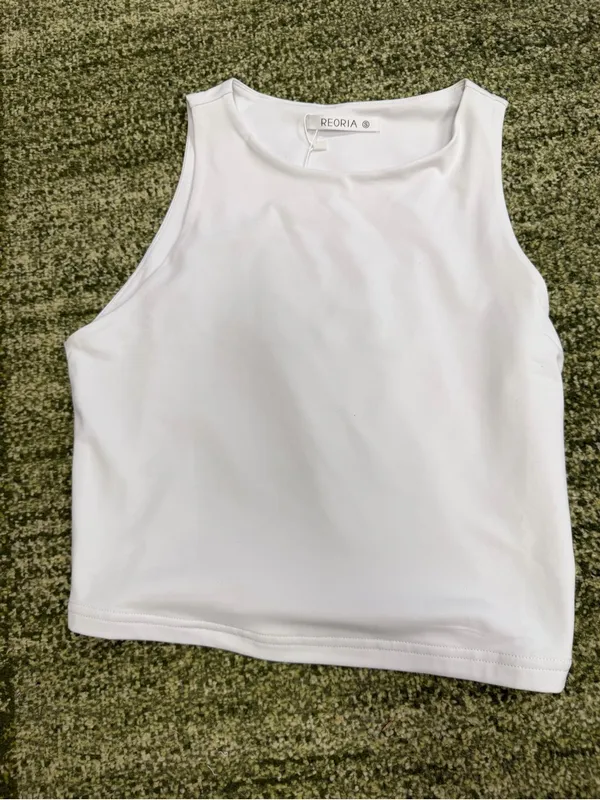 ‼️NWT‼️ High neck cropped top White - Image 2