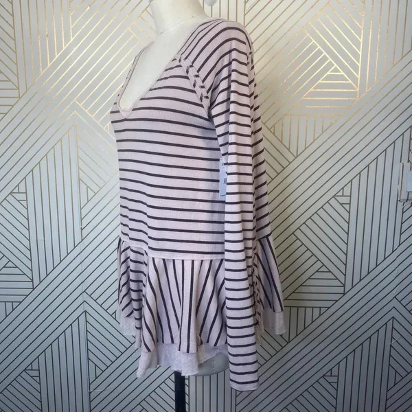 Free People We‎ the Free Tangerine Stripe Tee Sand - Image 7
