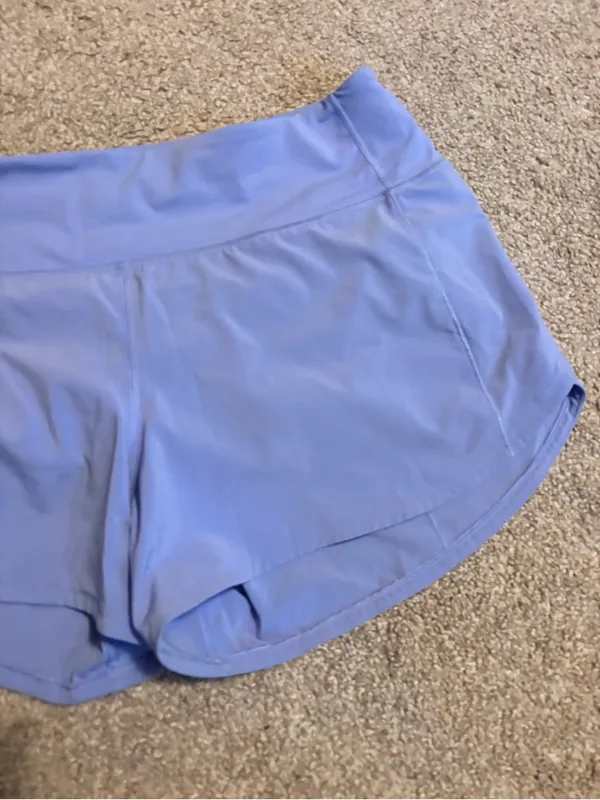 Lululemon Athletica Light Blue/Purple Hydrangea Speed Up MR 4” Lined Shorts - Image 5