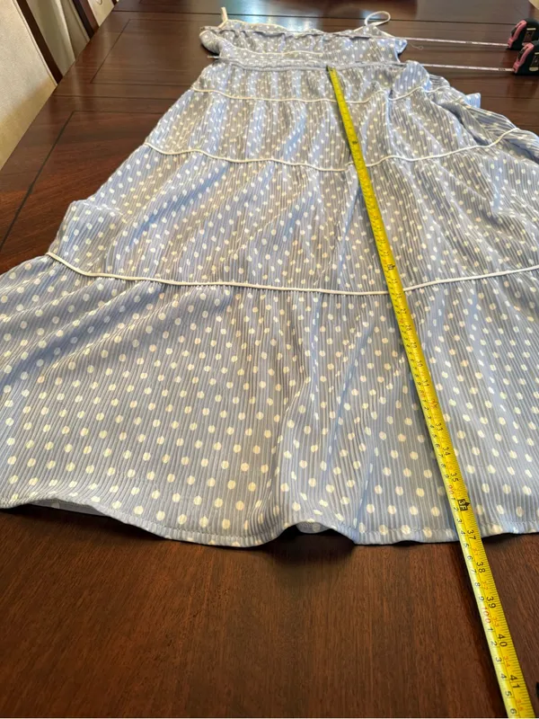 Retro Pinup Vintage Style Blue and White Marilyn Monroe Polka Dot Dress - Image 6