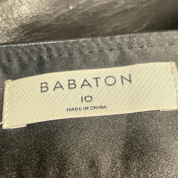Aritzia Babaton Women's Black Faux Leather Vegan Straight Mini Skirt Size 10 - Image 4