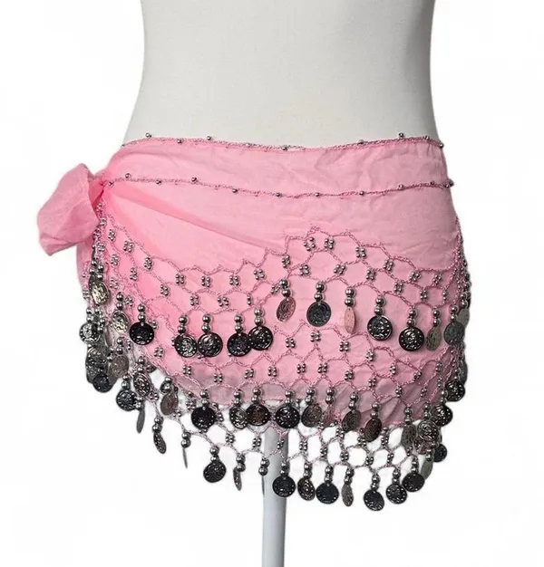 Belly Dancing Hip Scarf Pink - Image 3