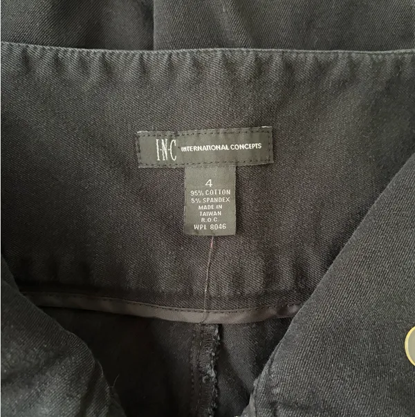 INC International Black Cropped Work Pants - Image 4