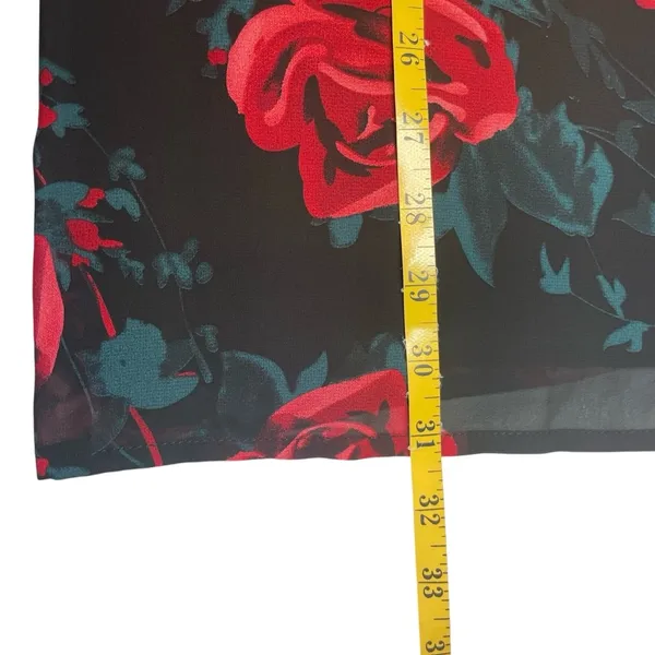 Princess Polly Bayford Long Sleeve Mini Dress Red Black Roses US Size 6‎ NWT - Image 11