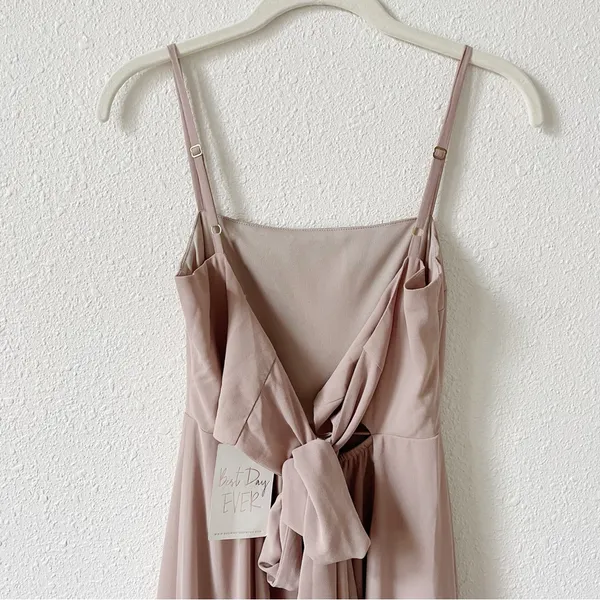 Show Me Your Mumu Lauren Tie Back Maxi Dress Soft Beige Chiffon Size XXS Wedding - Image 4